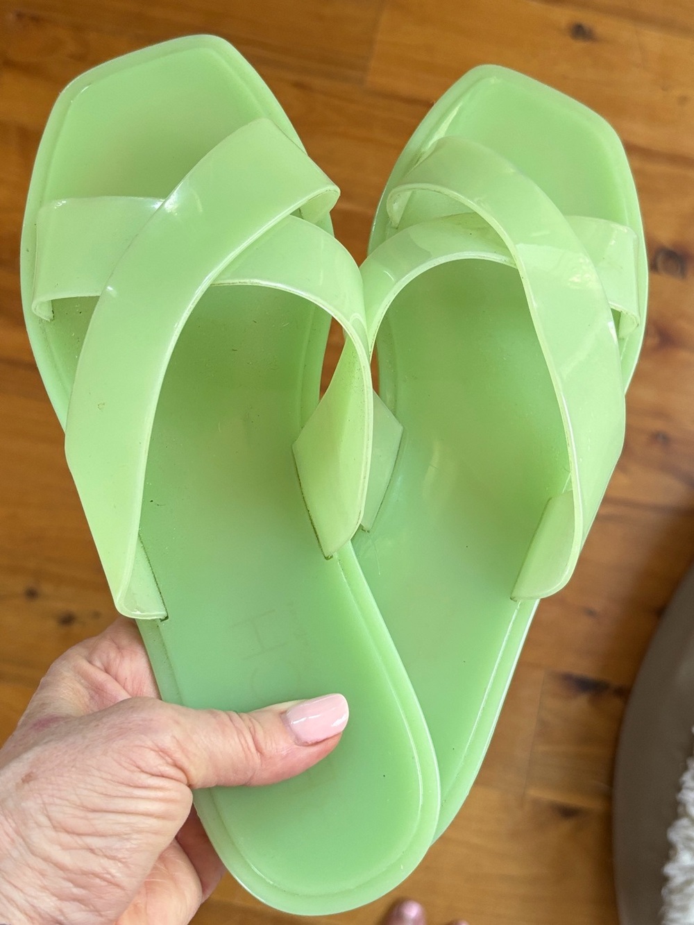 Mint Green Slide Sandals